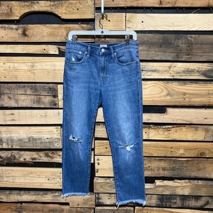 J. Crew Slim Boyfriend Distressed Jeans Size‎ 26 Raw Edge Hem